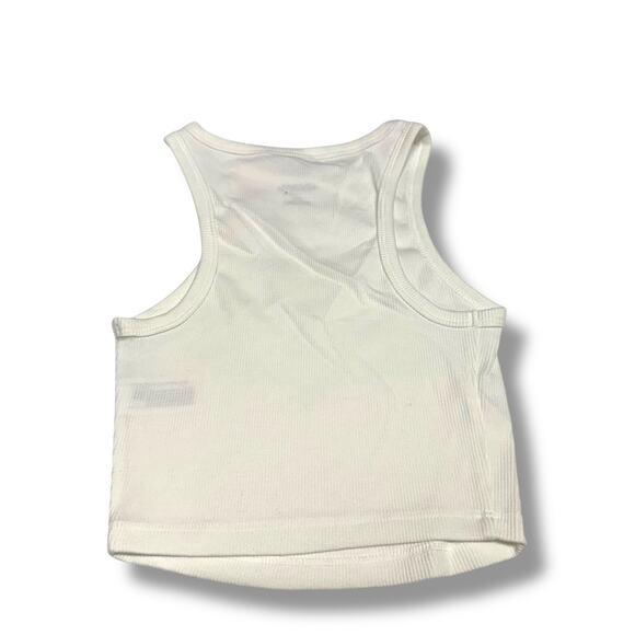 Wild Fable White Sleeveless Fitted Crop Tank Sz XXS New Ribbed Knit Tank - Picture 4 of 5